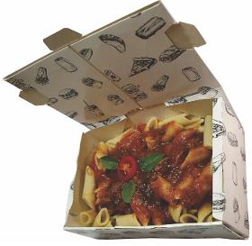 Embalagem box para alimentos, caixa antivazamento em cartão
