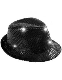 Chapéu de lantejoulas LED luminosas